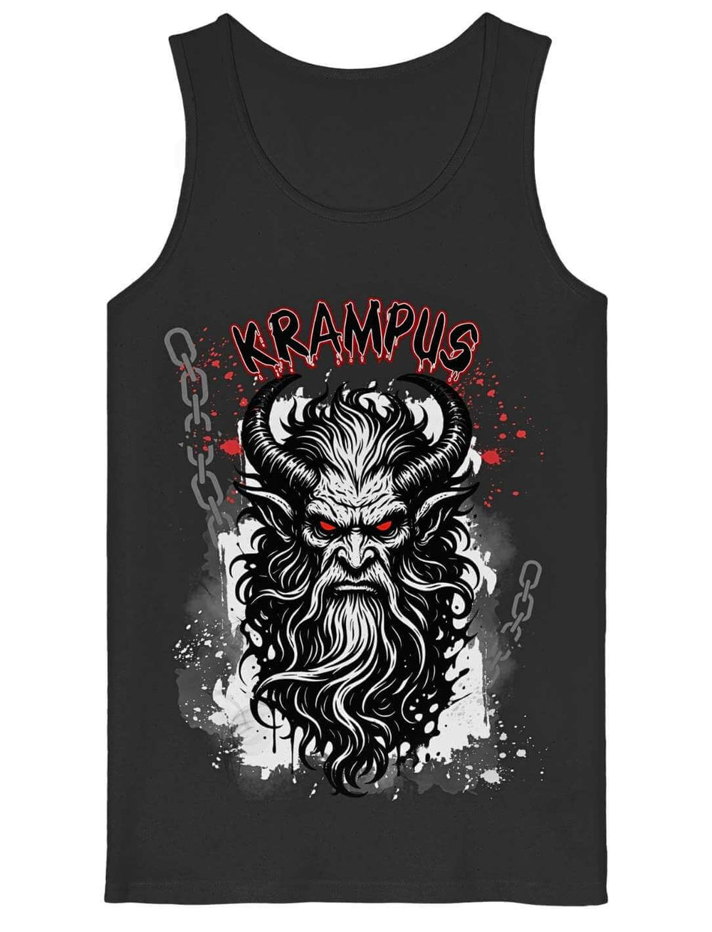 Krampus Organic Tanktop in Schwarz mit Horned Deity Print