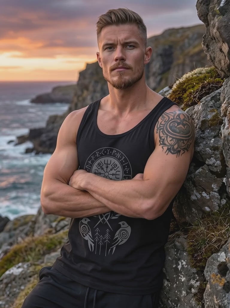 Herren Tanktop schwarz Nordwind Raben Odins Video