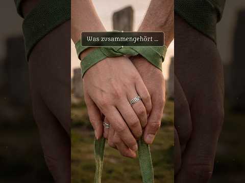 Video: Keltischer Ehering aus Silber beim Handfasting, an der Hand am Stein, im Abendrot und in der Geschenkbox